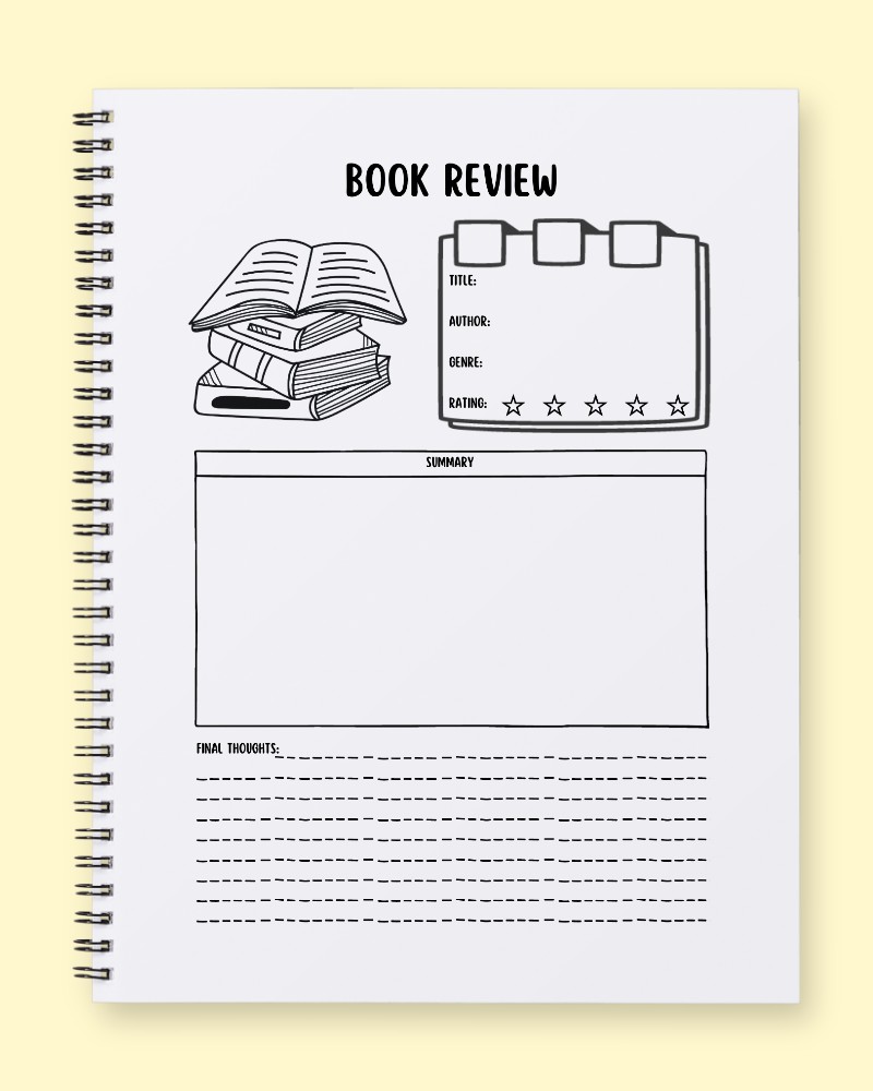 Ultimate Reader's Book Review Journal Page