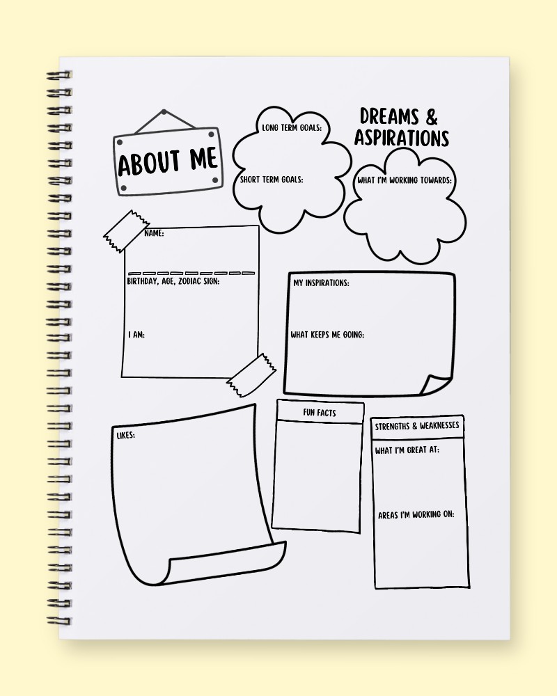 About Me Journal Page: Anchor Your Goals and Find Your Calm