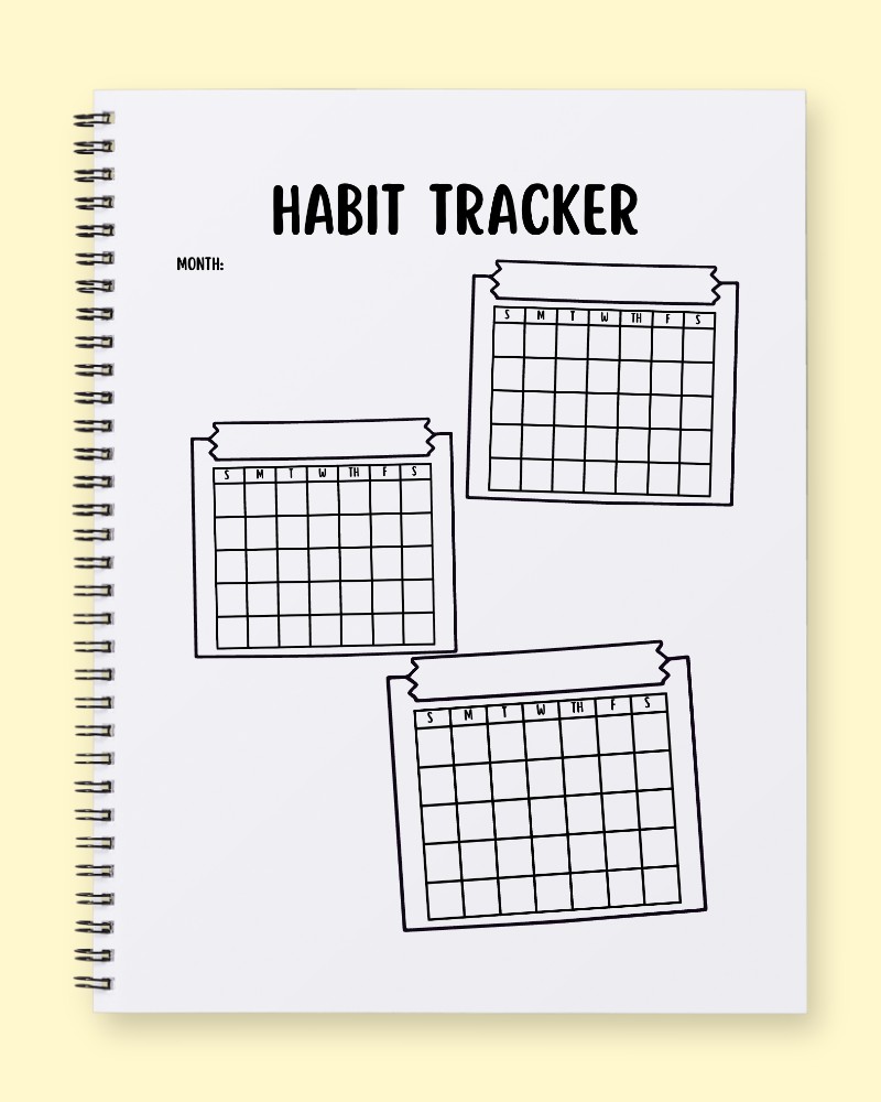 Three-Habit Monthly Success Tracker