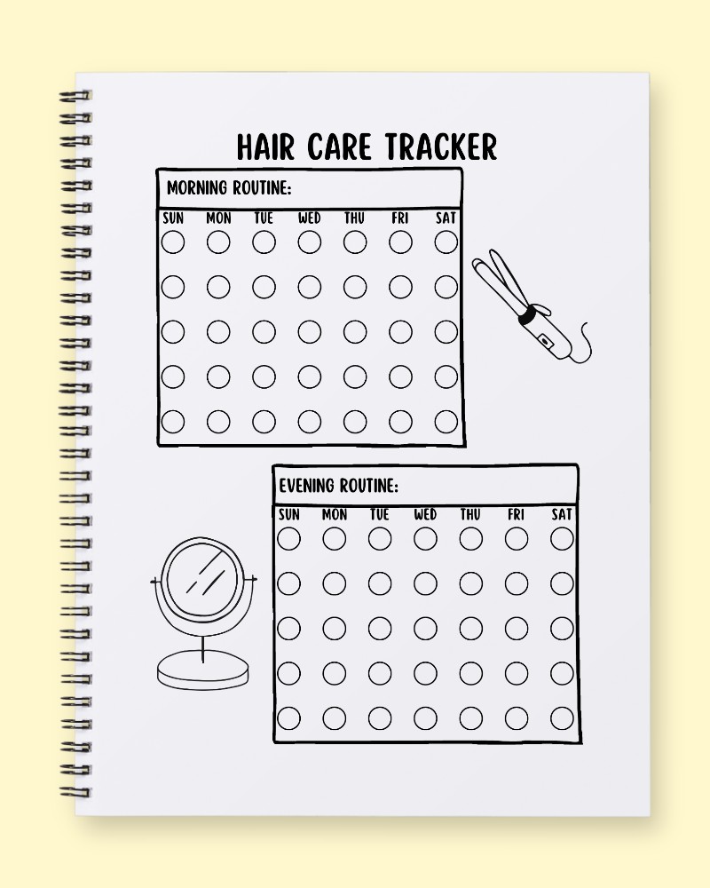 Hair Health Habit Tracker Journal Page