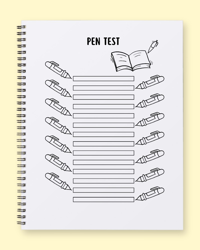 Pen Test & Handwriting Practice Journal Page