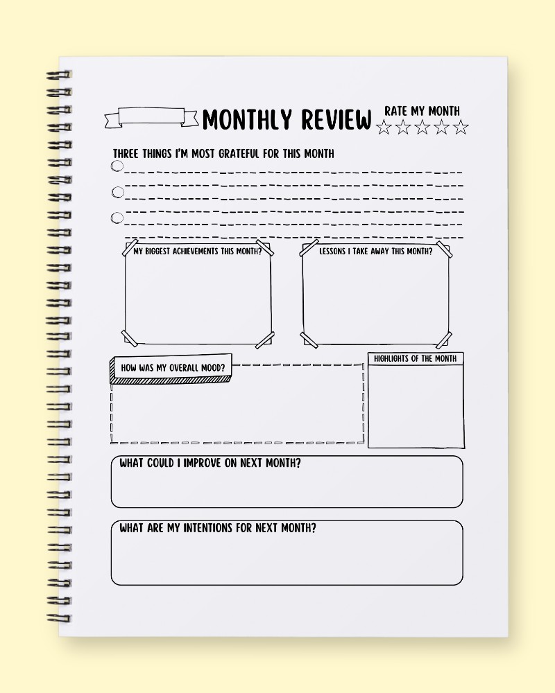 Monthly Review & Growth Journal