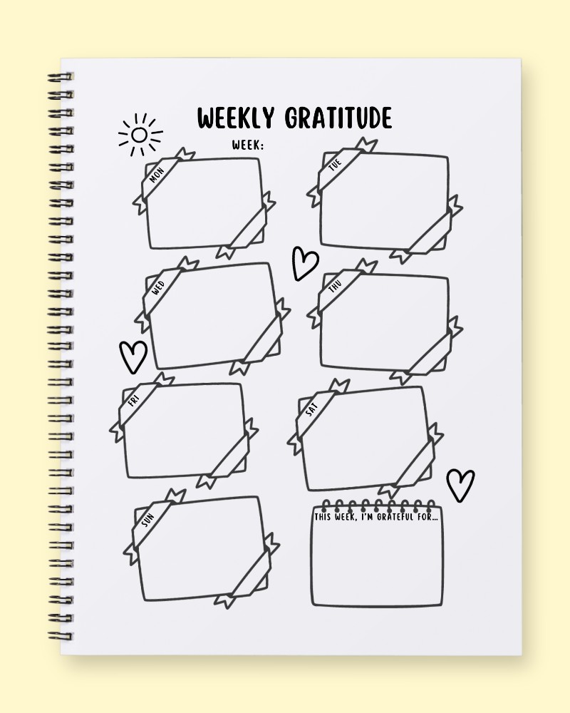 Weekly Gratitude Tracker & Reflection Page