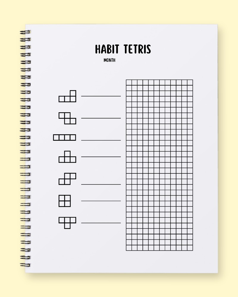 Habit Tetris Monthly Tracker
