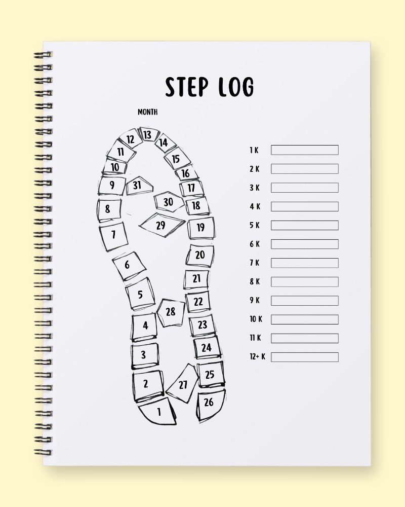 Footprint Step Log Daily Tracker