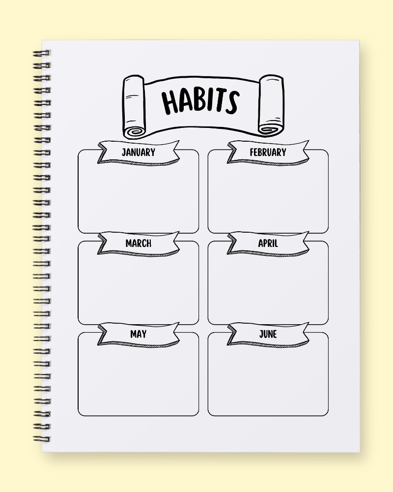Six-Month Habit Scroll Tracker & Planner