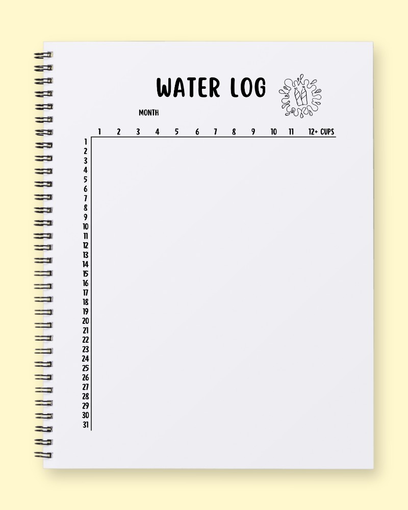 Hydration Habit Tracker Journal Page