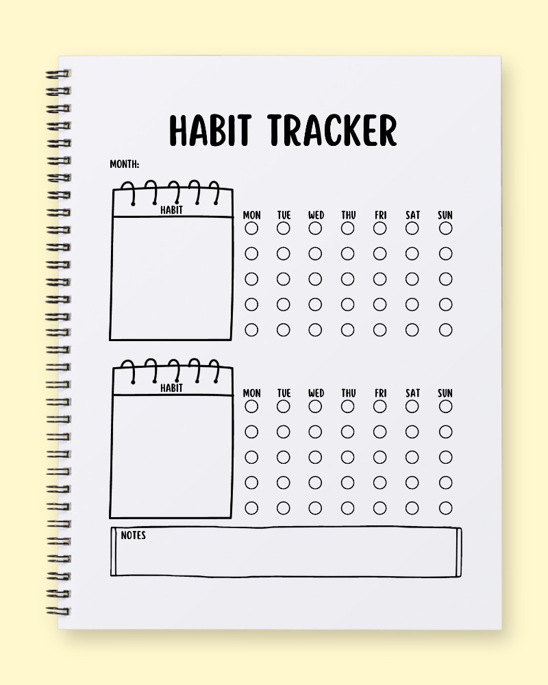 Monthly Habit Tracker & Reflection Page