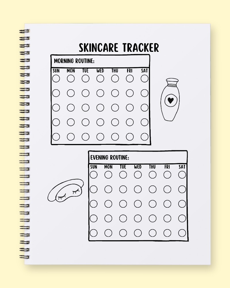 Dual Skincare Routine Tracker & Wellness Planner