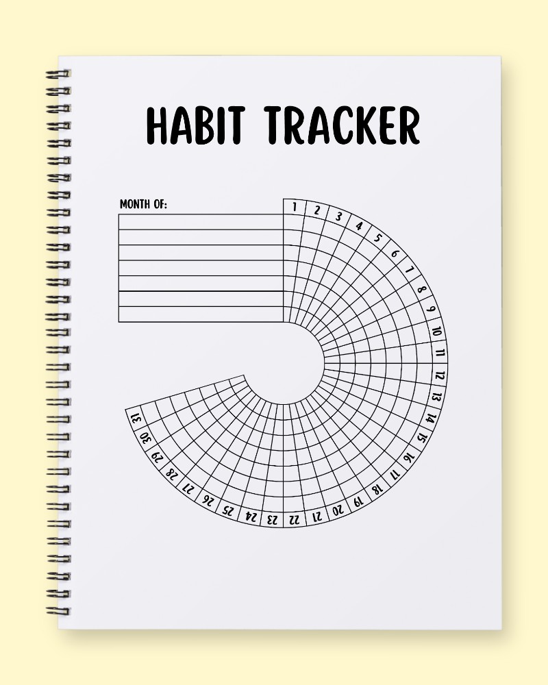 31-Day Radial Habit Tracker Page