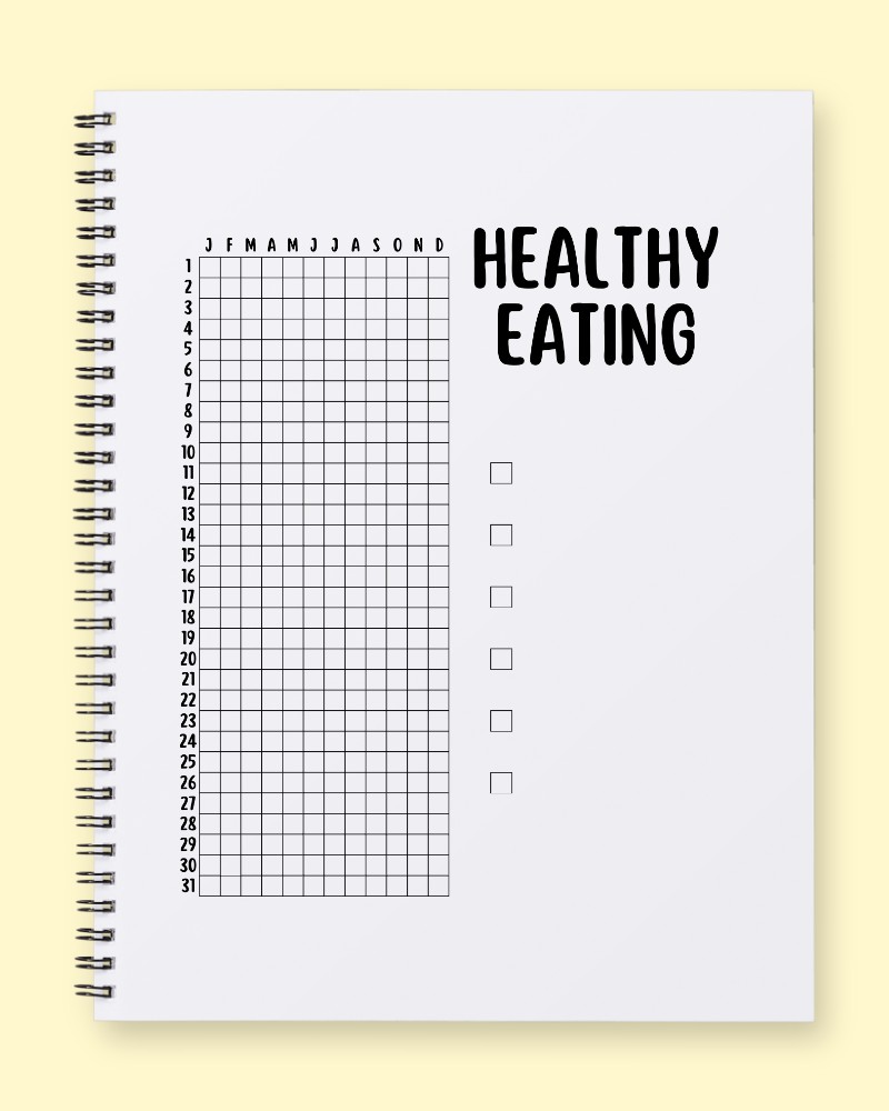 Healthy Eating Habit Tracker Journal Page
