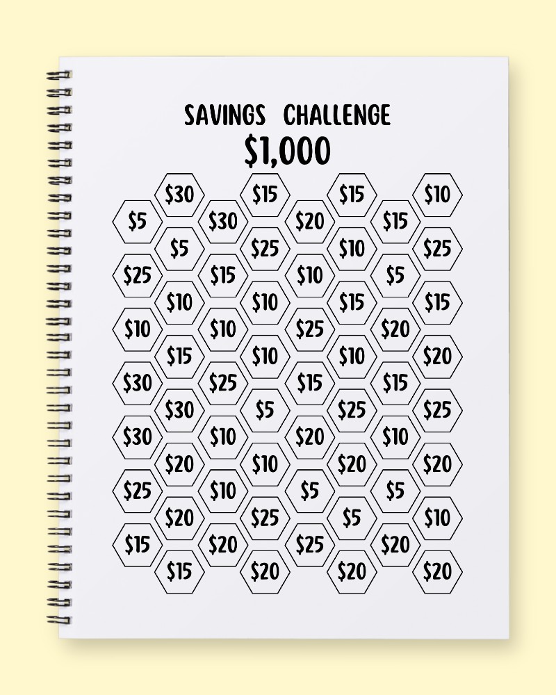 Honeycomb $1,000 Savings Challenge Tracker