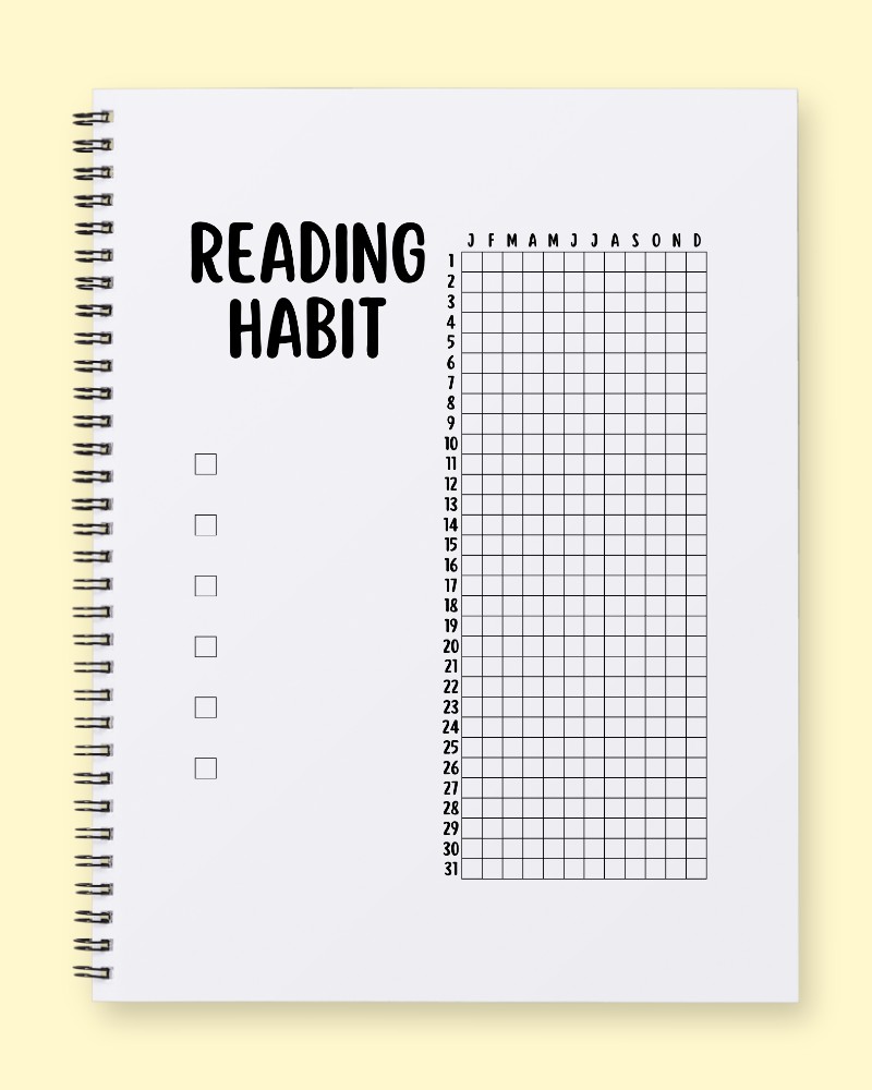 Yearly Reading Habit Tracker & Goal Planner