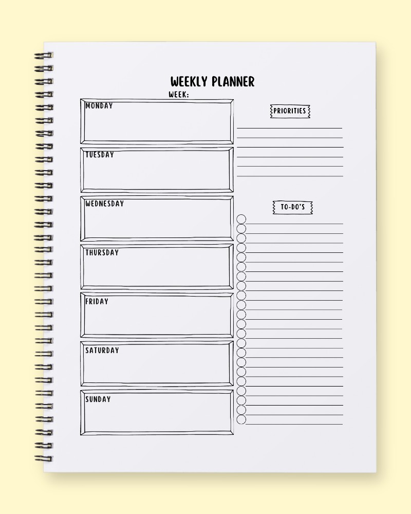 Sketchy Chic Weekly Planner: Master Your Week, Boost Your Mind
